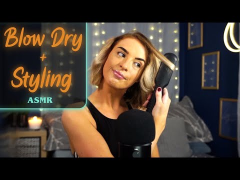 [ASMR] Super Relaxing Blow dry/Hair styling/Curling/Hair play !!