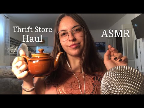 ASMR Thrift Store Haul cottage core (tapping, scratching, over explaining)