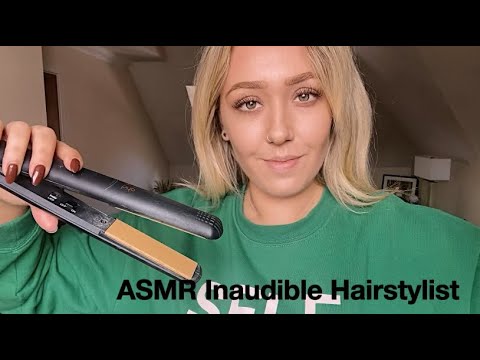 ASMR Inaudible Hairstylist - Straightening Your Hair Roleplay (Lofi)