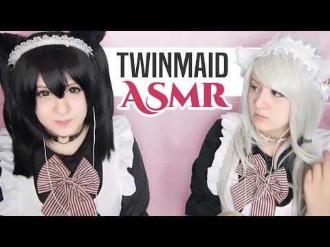 Cosplay ASMR - Your new Twin Cat-Maids! (Tsundere & Sweet) - ASMR Neko
