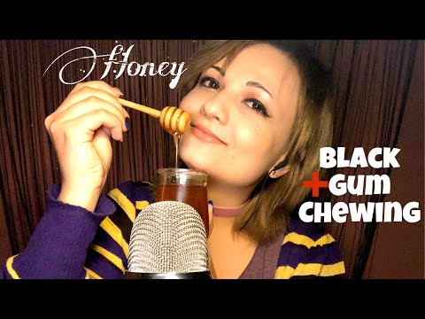 Gum Chewing | Honey | Glass & Wooden TAPPING ~ASMR~