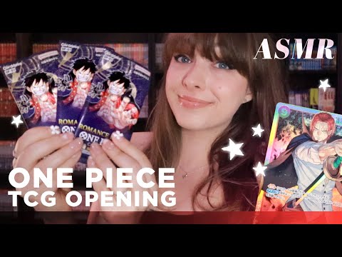 ASMR 🏴‍☠️ One Piece 🏴‍☠️ TCG Booster Pack Opening! Whispering & Crinkle Sounds for Relaxation