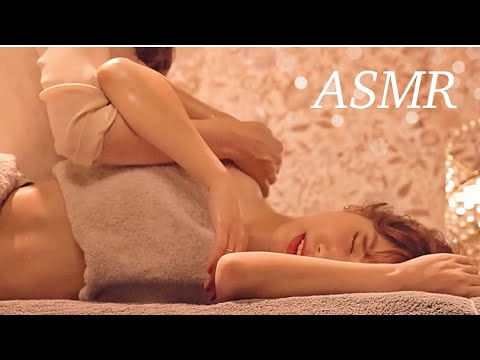 【ASMR】最高のひと時☆上半身のオイルマッサージ／Japanese Relaxing Neck,shoulder,back,massage