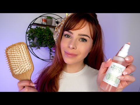 ASMR Cosy Bedtime Personal Attention 🌙 (Counting Freckles, Hair Brushing, Face Cleansing)