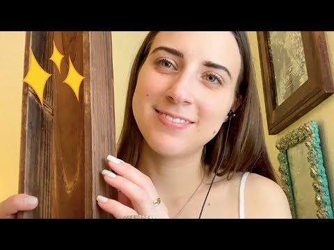 ASMR Gentle Wood Tapping, Scratching + Inaudible Whispers 🍂