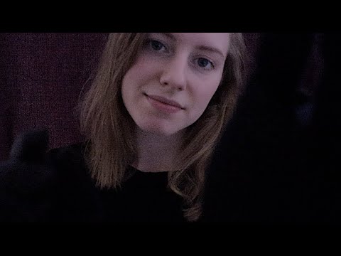 ASMR - Relaxing Face Attention & Water Sounds 💜🖤☔️ (dimmed for relaxation, no talking)
