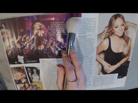 ASMR Mariah Carey Magazine Flip Through With Gum and Brush.  Whispered