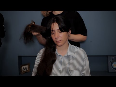 ASMR Hair Combing & Scalp Massage 😴 Real Person ⚬ Soft Spoken ⚬ Lavender Oil ⚬ Relaxing ⚬