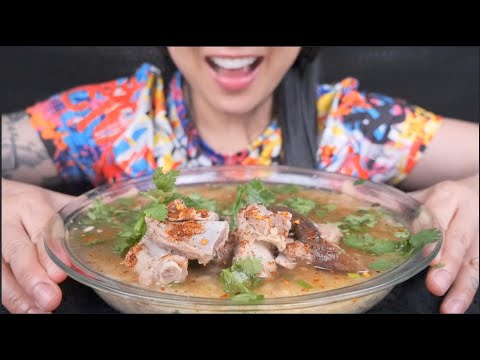 SHORT RIBS RICE SOUP (AUNTS SPECIALTY) ASMR EATING SOUNDS | LIGHT WHIPSERS | SAS-ASMR