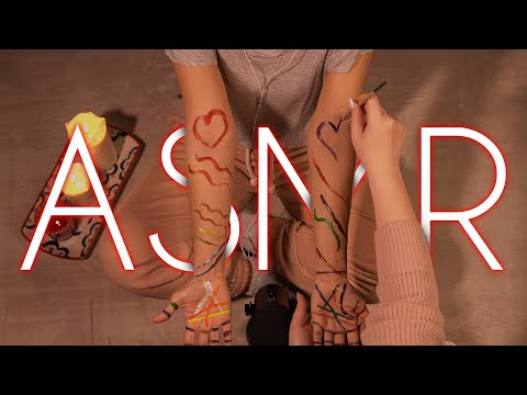 🎨 Hand and Arm ASMR Scratching, Brushing, Massage and Painting Hand Lines