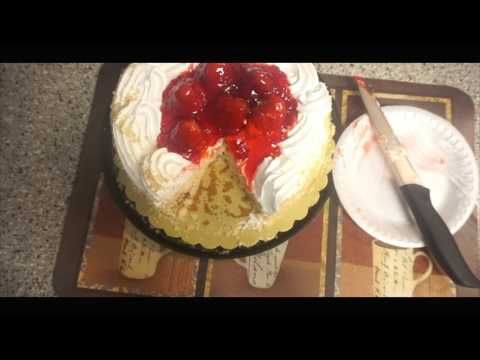 Short Cake ASMR Eating Sounds Strawberry