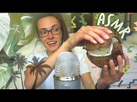 ASMR with a COCONUT 🥥 Eating and Tapping and lots of stuff!!