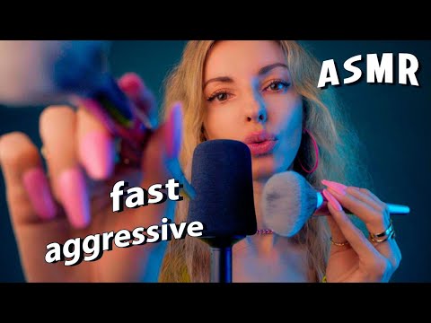 ASMR Fast Aggressive Mouth Sounds, Tingly Upclose Mic Triggers, Hand Movements ASMR