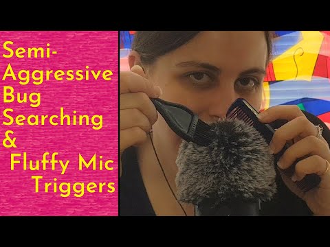 ASMR Semi-Aggressive Bug Searching & Fluffy Mic Cover Triggers + Whispers, Part 2 By Popular Request