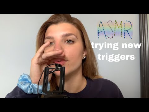 ASMR || trying new triggers (hair brushing, mouth sounds, lotion sounds, glass tapping)