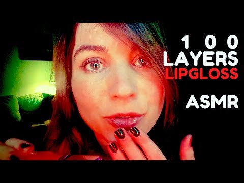 💋😮[ASMR] 100 LAYERS of LIPGLOSS (Tingly MOUTH SOUNDS, Whisper and Tapping)