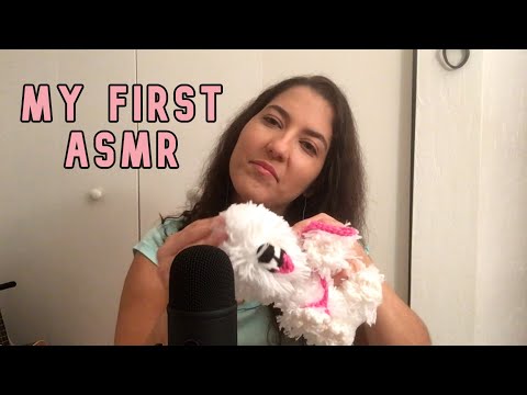 My First ASMR Video - CLOSE-UP WHISPERING, PETTING STUFFED ANIMAL + CHITCHAT