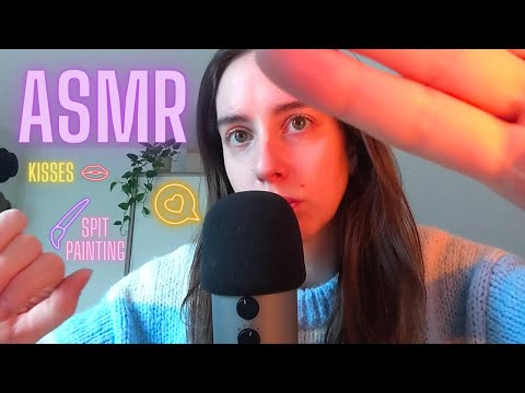 ASMR | Kisses | Spit Painting | Self love Affirmations |