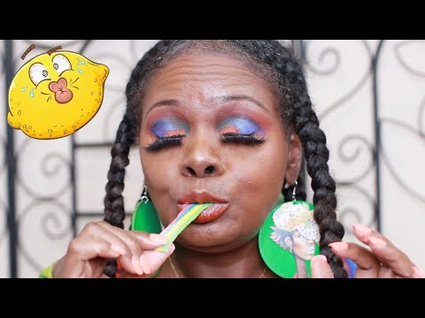 SOUR BELTS ASMR EATING SOUNDS