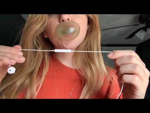 ASMR GUM CHEWING AND BUBBLE BLOWING + A SURPRISE!!! (MY BEST VIDEO EVER!)