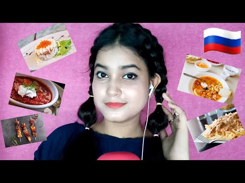 ASMR Popular Russian Traditional Foods Name Triggers With Soft Mouth Sounds