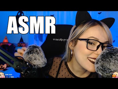 🎃 ASMR 👻 Spooky 👻 Close Breathing, Fluffy Mic Covers, Ear Licking, Whispering 🎃