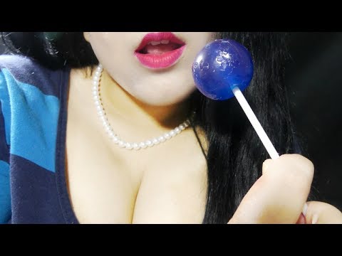 ASMR  Lollipop  Whisper Eating Sounds Blueberry Flavor