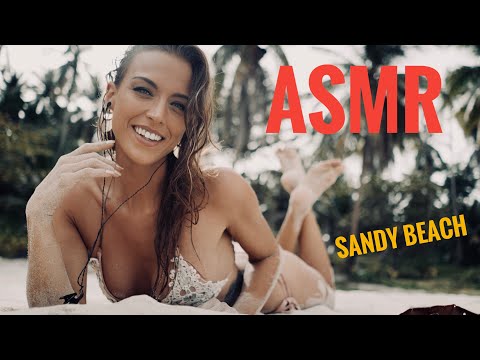 ASMR Gina Carla 🏖 Sandy Beach Binaural CloseUp Sounds!
