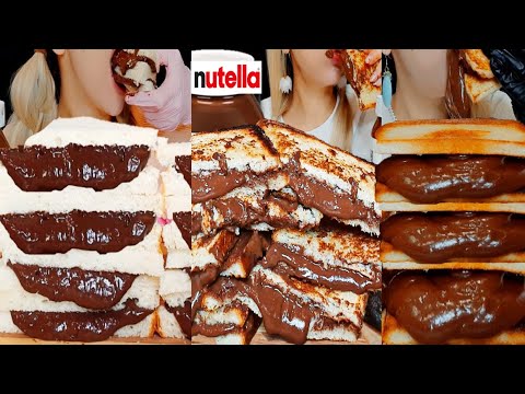 ASMR Nutella Sandwiches 누텔라 먹방 MUKBANG (1 minute best moments)