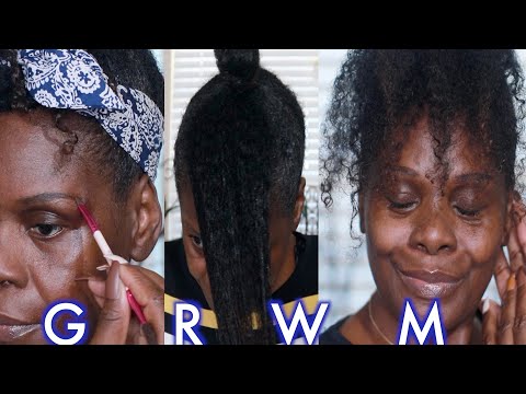 ASMR GRWM HAIR SKIN BROWS | ULTRA SHEEN CREAM GEL CANTU DETANGLING PRIMER
