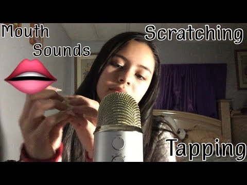 ASMR | Random Mouth Sounds 👄 | Tapping & Scratching (with long nails)