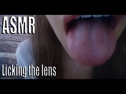 {ASMR} lens licking | mouth sounds| slurping