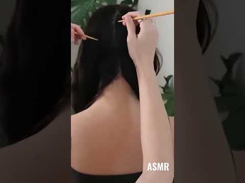 ASMR| scratching Cassidy's scalp using chopsticks