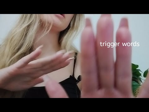ASMR trigger words for sleep💤| covering mouth w. hands| hand movements ⭐