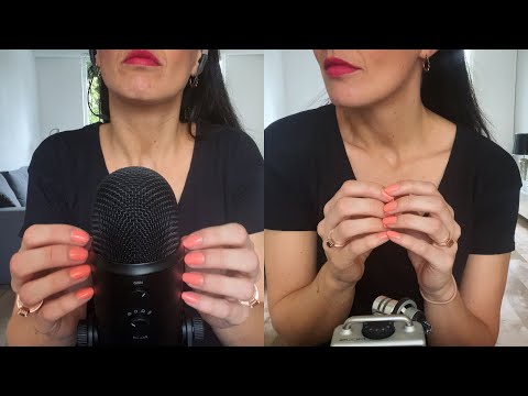 ASMR Battle - Nail Tapping, Finger Flutters & Mic Tapping - Blue Yeti VS Zoom - No Talking