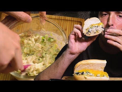 ASMR GIANT SEAWEED Teriyaki Tuna Melt RECIPE + MUKBANG 해초 샌드위치 먹방