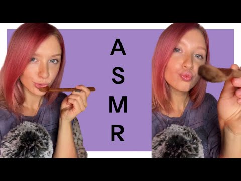 ASMR triggers to make your eyes heavy! 😴 lights + wooden spoon + lots of mouth sounds 💋