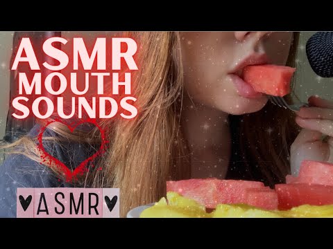 ASMR | Eating Watermelon & Mango + Mouth Sounds 💋