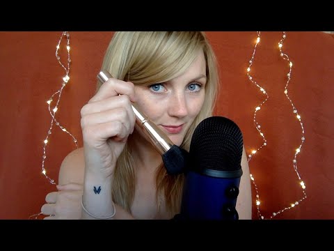ASMR - Mic Brush and Hand movements, whispering hello only