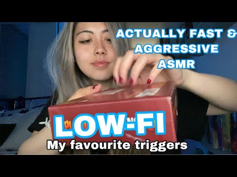 LOW-FI ASMR FAVOURITE FAST& AGGRESSIVE TRIGGERS // build up tapping,fishbowl, plucking, salt&pepper