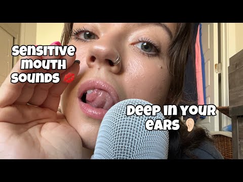 ASMR| Intense & Wet, Mouth On the Mic Mouth Sounds+ Mic Licking| Unintelligible Whispers