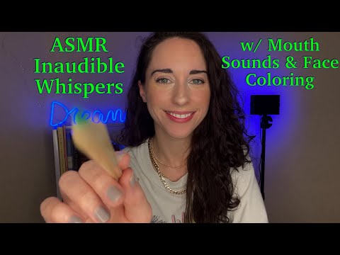 ASMR Inaudible Whispers w/ Mouth Sounds Ft. Face Coloring & Tapping-Christian ASMR