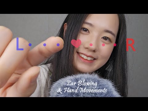 ASMR Ear Blowing & Hand Movements | Left to Right, Fluffy Mic Touching, 1 Hour (No Talking)