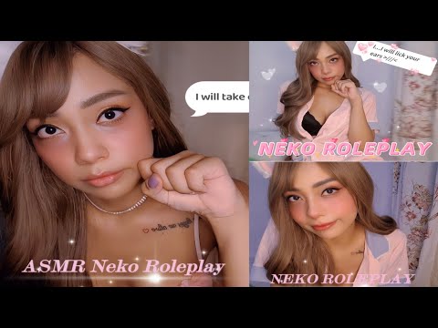 ASMR NEKO ROLEPLAY, LENS LICKING, KISSING, EAR EATING, CREAM, GLOSS, MOUTH SOUNDS PERSONAL ATTENTION
