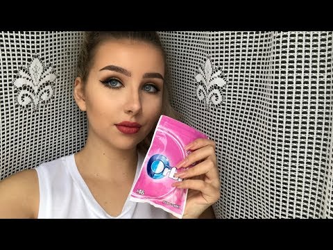 ASMR GUM CHEWING AND WHISPERING ( you will tingle 100%!! )