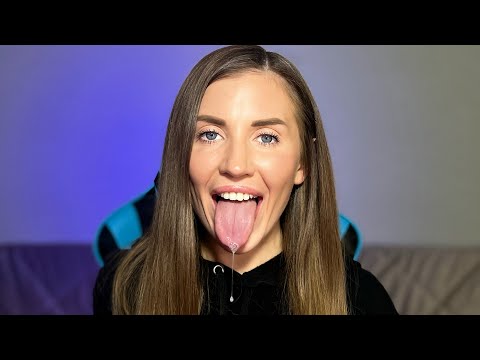 ASMR amazing lens licking | Mouth sounds and tongue swirl