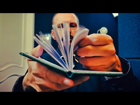 ASMR The sound of a leather notebook and turning pages for sleep