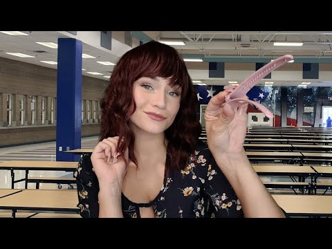 ASMR Fake, Popular Girl Does Your Hair in a School Cafeteria (Toxic Roleplay)