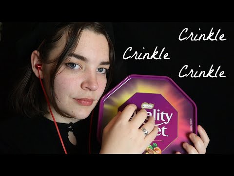 ASMR Crinkly Chocolatey Goodness of Quality Streets! British Sweets and Tea [Binaural]