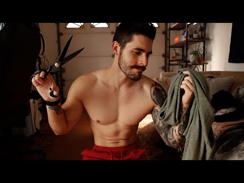 ASMR Cutting and Trying On Crop Tops - GAYSMR - Male Voice